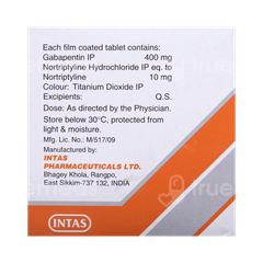 Gabapin Nt 400/10 MG Tablet 15 Gabapin Nt 400/10 MG Tablet 15